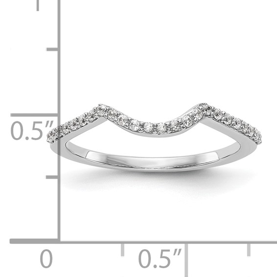 14k White Gold Contoured Wedding Band Mounting