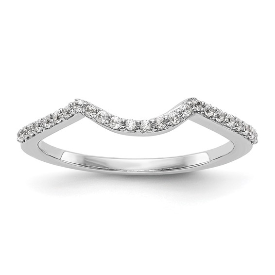 14k White Gold Contoured Wedding Band Mounting