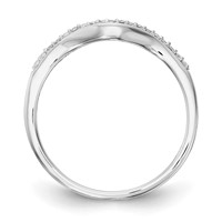 14K White Gold 0.10 Carat Lab Grown Diamond VS SI+ G+ Complete Wedding Band view 3