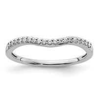 14K White Gold 0.10 Carat Lab Grown Diamond VS SI+ G+ Complete Wedding Band view 1
