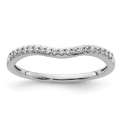 14K White Gold 0.10 Carat Lab Grown Diamond VS SI+ G+ Complete Wedding Band