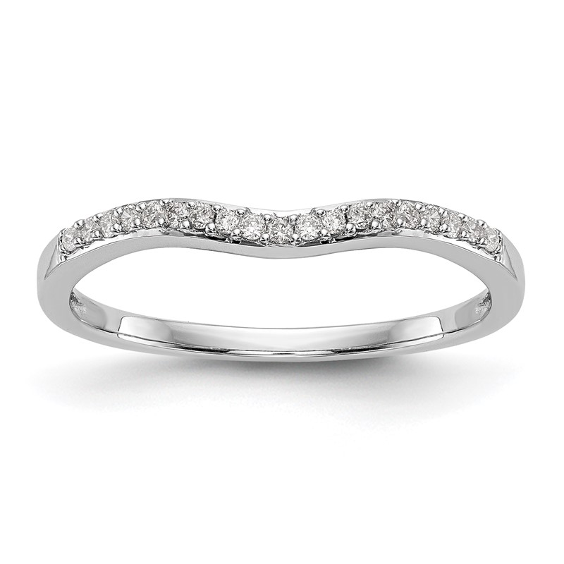 14k White Gold 1/10 carat Lab Grown Diamond VS/SI+ G+ Complete Wedding Band
