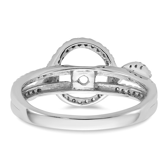 14K White Gold Halo Plus Peg Set 1/3 carat Diamond Semi-Mount Engagement Ring