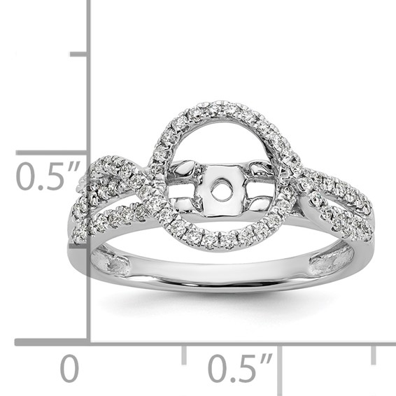 14K White Gold Halo Plus Peg Set 1/3 carat Diamond Semi-Mount Engagement Ring