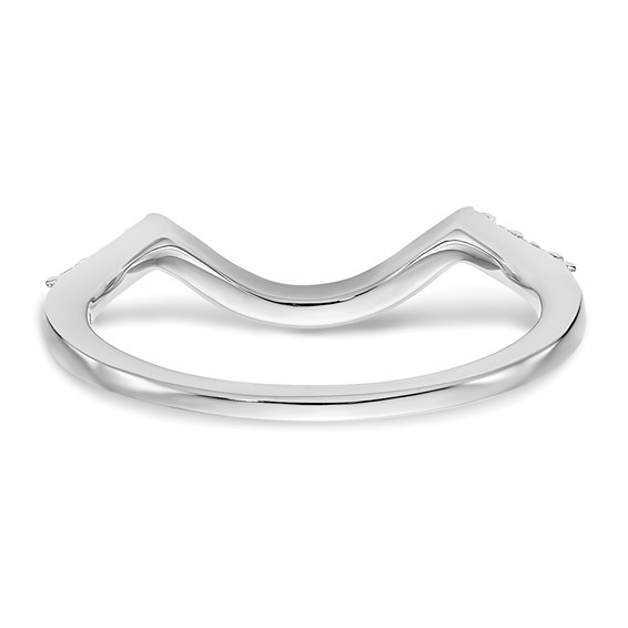 14k White Gold 1/6 carat Diamond Contoured Complete Wedding Band