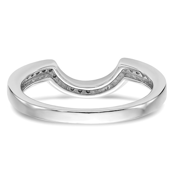 14k White Gold 1/8 carat Diamond Contoured Complete Wedding Band