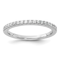 14K White Gold 0.20 Carat Lab Grown Diamond VS SI+ G+ Complete Wedding Band view 1