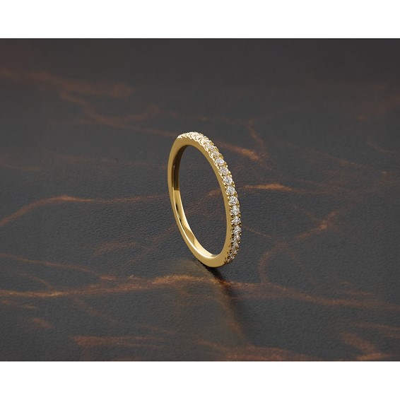 14K Diamond Wedding Band