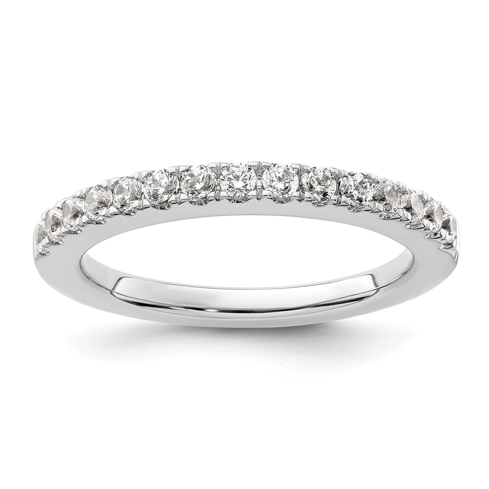 14K White Gold 0.50 Carat Lab Grown Diamond VS SI+ G+ Complete Wedding Band