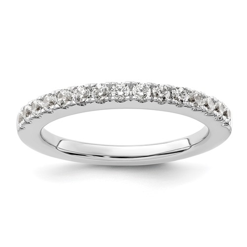 14K White Gold 0.50 Carat Lab Grown Diamond VS SI+ G+ Complete Wedding Band