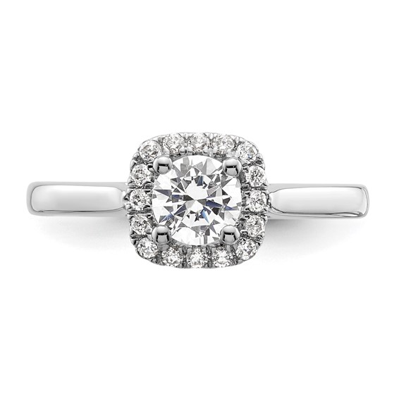 Cushion Halo Diamond Semi-mount Engagement Rings