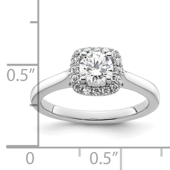 Cushion Halo Diamond Semi-mount Engagement Rings