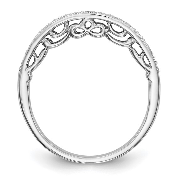 14K White Gold 1/10 carat Diamond Complete Wedding Band