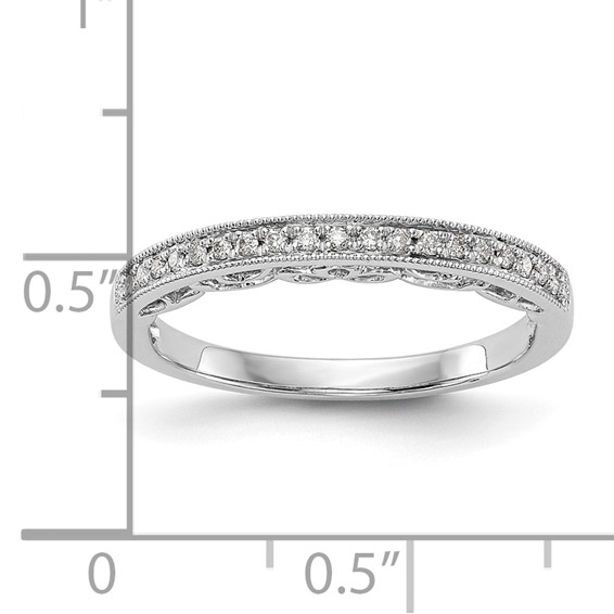 14K White Gold 1/10 carat Diamond Complete Wedding Band