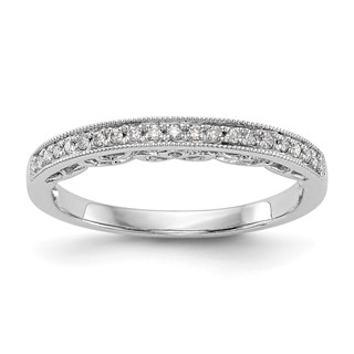 14K White Gold 1/10 carat Diamond Complete Wedding Band