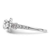 14K White Gold 0.50 Carat Lab Grown Diamond VS SI+ G+ Semi Mount Halo Peg Set Engagement Ring view 4