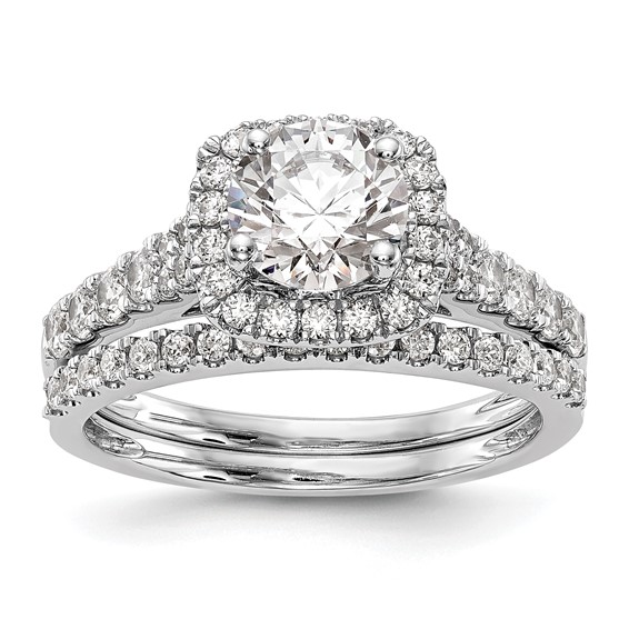 Diamond Halo Semi-Mount Engagement Rings