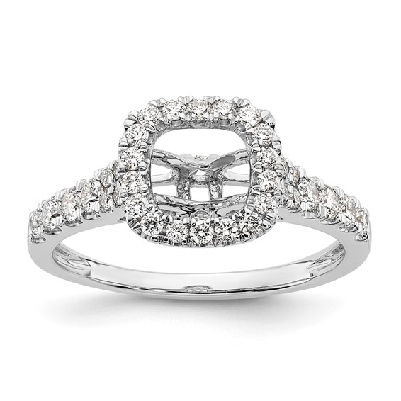 Diamond Halo Semi-Mount Engagement Rings
