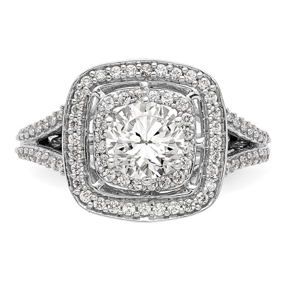 Cushion Halo Diamond Semi-mount Engagement Rings
