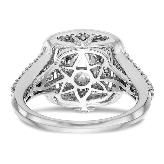 Cushion Halo Diamond Semi-mount Engagement Rings