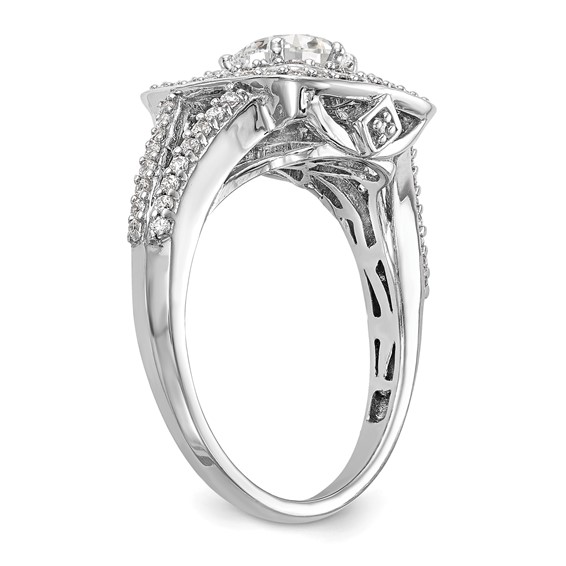 Cushion Halo Diamond Semi-mount Engagement Rings