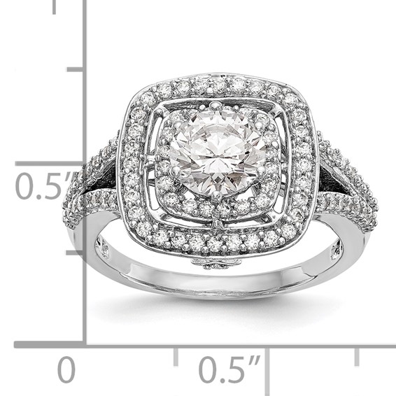 Cushion Halo Diamond Semi-mount Engagement Rings
