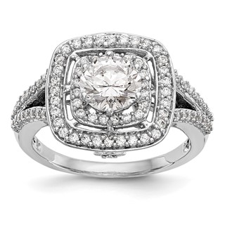 Cushion Halo Diamond Semi-mount Engagement Rings