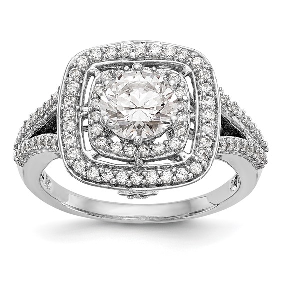 Cushion Halo Diamond Semi-mount Engagement Rings