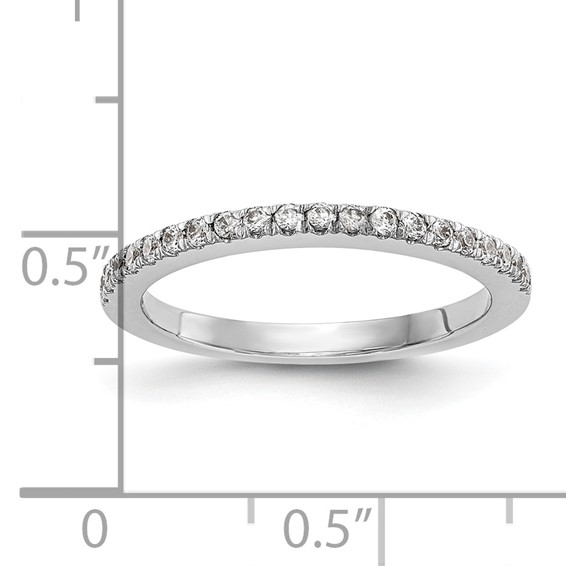 14K White Gold Diamond Wedding Band