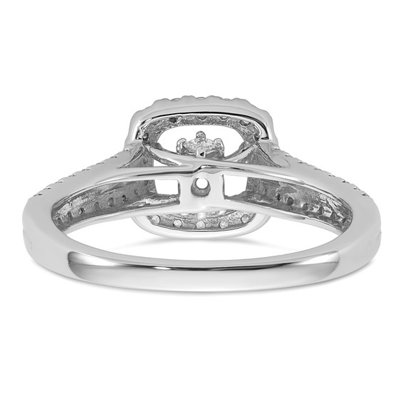 14k White Gold Halo Plus Peg Set 1/2 carat Diamond Semi-Mount Engagement Ring
