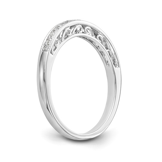14K White Gold Diamond Wedding Band