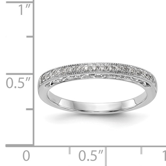 14K White Gold Diamond Wedding Band