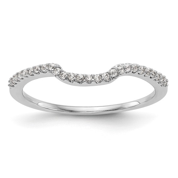 14K White Gold 1/8 carat Wedding Band Mounting