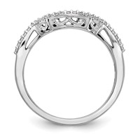 14K White Gold 0.12 Carat Lab Grown Diamond VS SI+ G+ Complete Round Contoured Wedding Band view 3