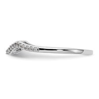 14K White Gold 0.12 Carat Lab Grown Diamond VS SI+ G+ Complete Round Contoured Wedding Band view 4