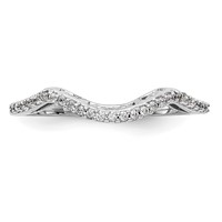 14K White Gold 0.12 Carat Lab Grown Diamond VS SI+ G+ Complete Round Contoured Wedding Band view 5