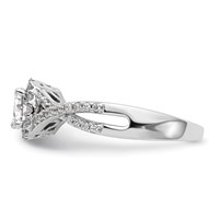 14K White Gold 0.75 Carat Lab Grown Diamond VS SI+ G+ Complete Round Double Halo Engagement Ring view 4