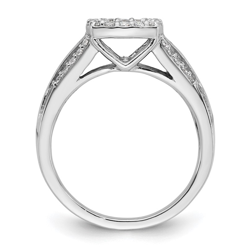 14k White Gold 1/3 carat Lab Grown Diamond VS/SI+ G+ and Lab Created Blue Sapphire Semi Mount Peg Set Engagement Ring