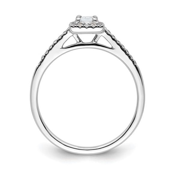 Princess Halo Diamond Semi-mount Engagement Rings