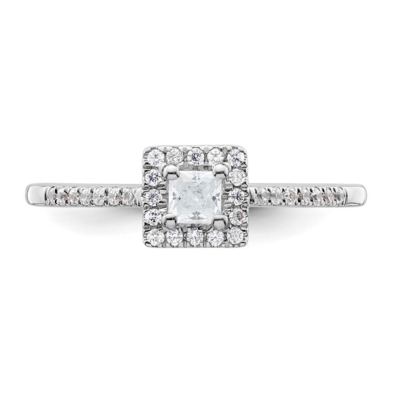 Princess Halo Diamond Semi-mount Engagement Rings