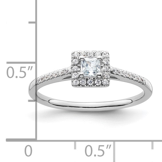 Princess Halo Diamond Semi-mount Engagement Rings