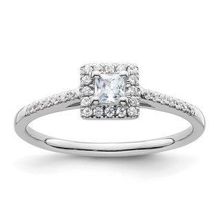 Princess Halo Diamond Semi-mount Engagement Rings