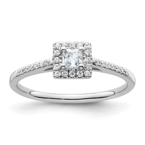 Princess Halo Diamond Semi-mount Engagement Rings