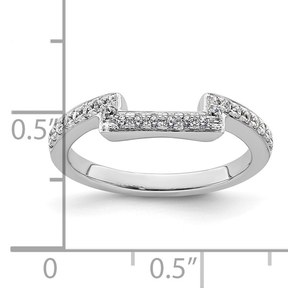 14K White Gold 1/6 carat Diamond Contoured Complete Wedding Band