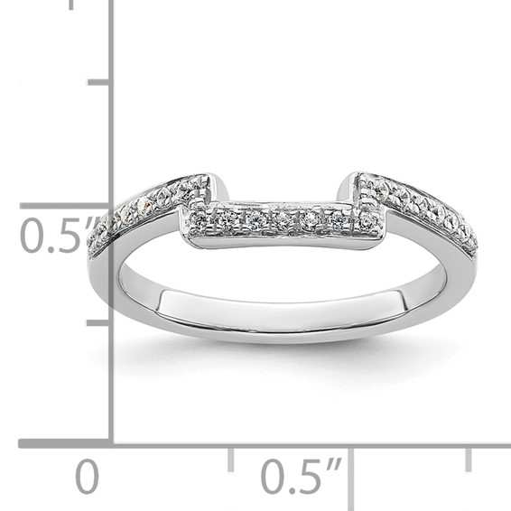 14K White Gold 1/5 carat Diamond Contoured Complete Wedding Band