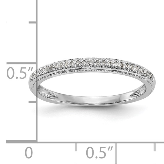 14K White Gold (Holds 27-0.8mm Round) Diamond Wedding Band Mounting
