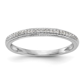 14K White Gold (Holds 27-0.8mm Round) Diamond Wedding Band Mounting
