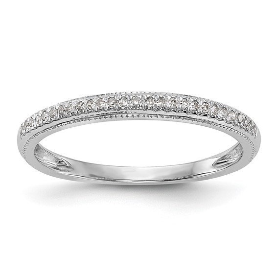14K White Gold (Holds 27-0.8mm Round) Diamond Wedding Band Mounting