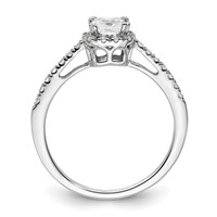 14K White Gold 0.25 Carat Lab Grown Diamond VS SI+ G+ 0.75 Carat Center Cushion Semi Mount Engagement Ring view 2