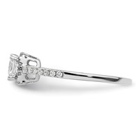 14K White Gold 0.25 Carat Lab Grown Diamond VS SI+ G+ 0.75 Carat Center Cushion Semi Mount Engagement Ring view 3